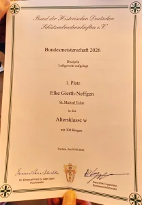 Urkunde der Bundesmeisterschaft